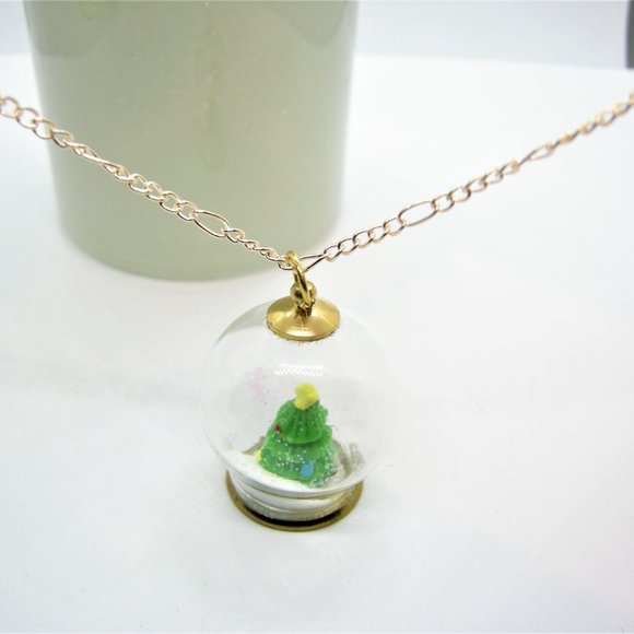 Snow Globe Necklace and Reindeer Christmas Mittens - Picture 6 of 7